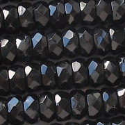 4x8mm Black Faceted Rondelle Beads [50]