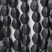 5mm Black Matte Pinched Oval Beads [100]