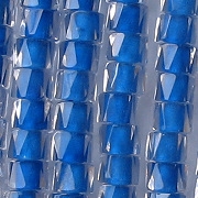 5x6mm Blue-Lined Faceted Pony Beads [50]
