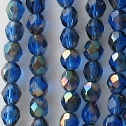 6mm Sapphire Blue Celsian Faceted Round Beads [50]