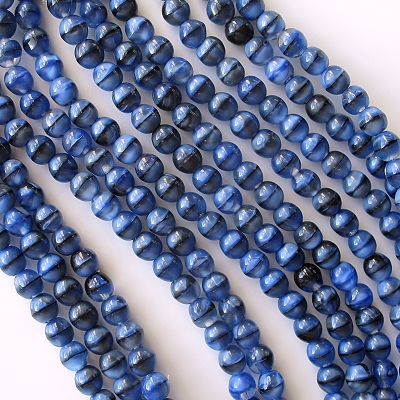 6mm Blue Tiger Round Beads [50] (see Defects)