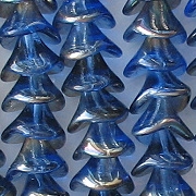 10x12mm Sapphire Celsian 3-Petal Flower Beads [25]