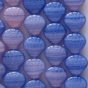 9mm Blue/Pink Striped Shell Beads [50]