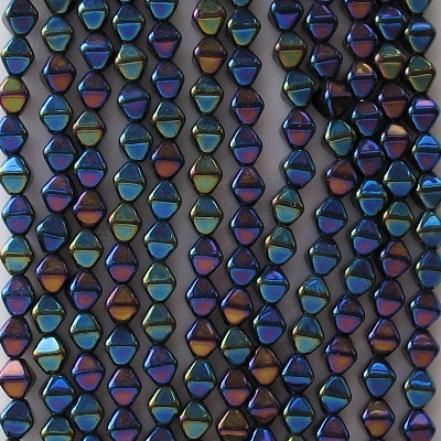 6mm Dark Blue Iris Bicone Beads [50]