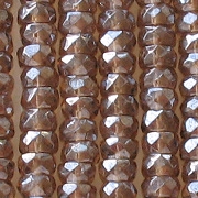 3x6mm Brown Luster Faceted Rondelle Beads [50]