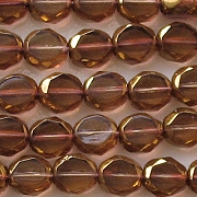 8mm Brown/Gold 2-Cut Faceted Beads [25]