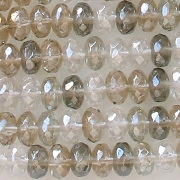 4x7mm Taupe Mix Faceted Rondelle Beads [50]