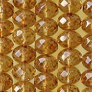 6x9mm Light Topaz Picasso Faceted Rondelle Beads [25]