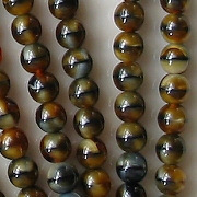 6mm Dark Brown Tiger Round Beads [50]