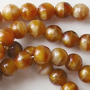 6mm Brown 'Agate' Round Beads [50]