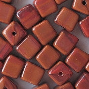 8mm Ruby Red/Brown Cube Beads [50]