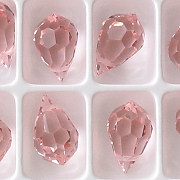 15mm Light Pink Cut-Crystal Teardrop Beads [5]