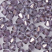 4mm Light Amethyst Luster Cut-Crystal Bicone Beads [50]