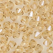 4mm Champagne Cut-Crystal Bicone Beads [50]