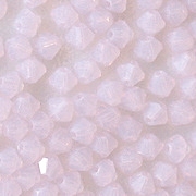 4mm Milky Light Pink Cut-Crystal Bicone Beads [50]