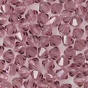 4mm Light Amethyst Cut-Crystal Bicone Beads [50]