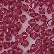 4mm Fuchsia Cut-Crystal Bicone Beads [50]
