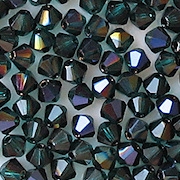 4mm Emerald Iris Cut-Crystal Bicone Beads [50]