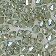 4mm Light Prairie Green Luster Cut-Crystal Bicone Beads [50]