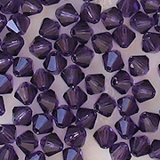 4mm Tanzanite Cut-Crystal Bicone Beads [50]