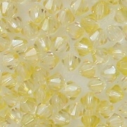 4mm Lemon Yellow Luster Cut-Crystal Bicone Beads [50]