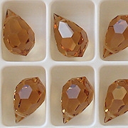 15mm Light Colorado Brown Cut-Crystal Teardrop Beads [5]