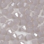 4mm Milky Light Amethyst Opalescent Cut-Crystal Bicone Beads [50]