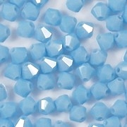 4mm Opaque Baby Blue Cut-Crystal Bicone Beads [50]