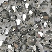 4mm Gray Cut-Crystal Bicone Beads [50]