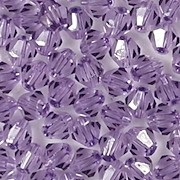 4mm Amethyst Purple Coated Cut-Crystal Bicone Beads [50]