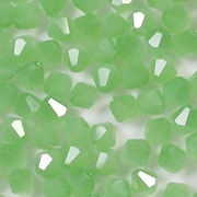 4mm Milky Spring Green Cut-Crystal Bicone Beads [100]