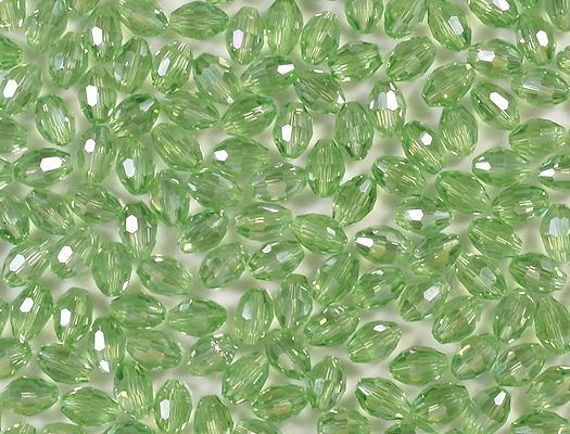 8mm Light Green Oval Cut-Crystal Beads [50]