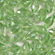 8mm Light Green Oval Cut-Crystal Beads [50]