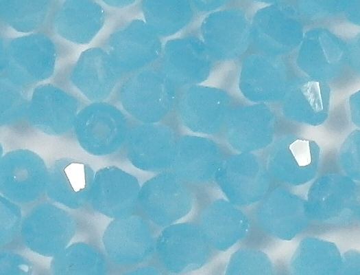 4mm Milky Aqua Cut-Crystal Bicone Beads [100]