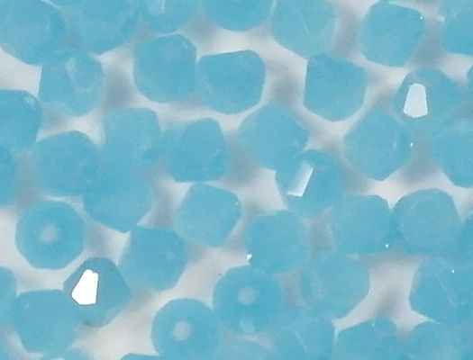 4mm Milky Aqua Cut-Crystal Bicone Beads [100]