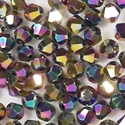 4mm Multicolored Metallic Cut-Crystal Bicone Beads [100]