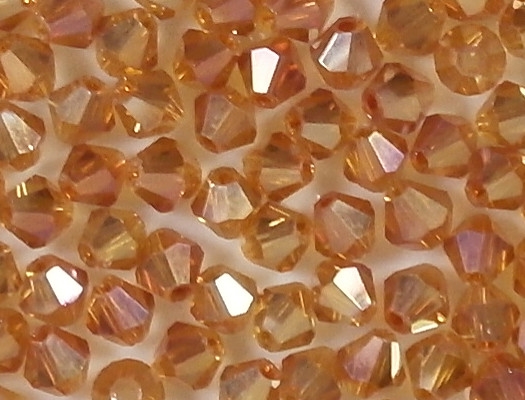 4mm Topaz Iris Cut-Crystal Bicone Beads [100]