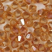 4mm Topaz Iris Cut-Crystal Bicone Beads [100]