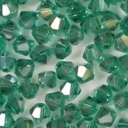 4mm Teal AB Cut-Crystal Bicone Beads [100]