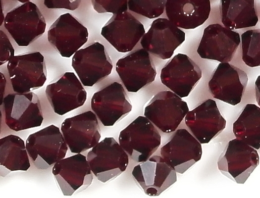 4mm Garnet Red Cut-Crystal Bicone Beads [50]