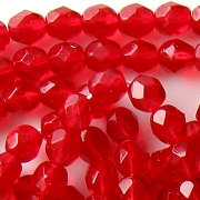 6mm Siam Ruby Red Faceted Round Beads [50]