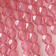6mm Pink Opalescent Faceted Round Beads [50]