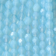 4mm Milky Aqua Faceted Round Beads [100]