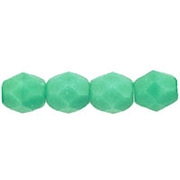 4mm Greenish-Turquoise Faceted Round Beads [100]