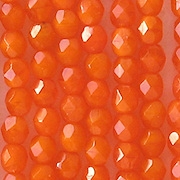 4mm Orange Swirl Faceted Round Beads [100]