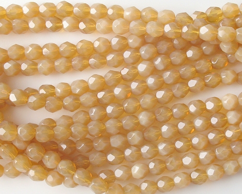 4mm Milky Topaz Faceted Round Beads [100]