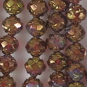 7x8mm Ruby/Bronze Faceted Rosebud Beads [25] (see Comments)
