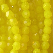 4mm Yellow Opalescent Faceted Round Beads [100]