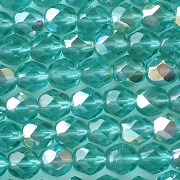 6mm Light Teal AB Faceted Round Beads [50]