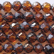 6mm Topaz Picasso Faceted 'Renaissance' Beads [50]